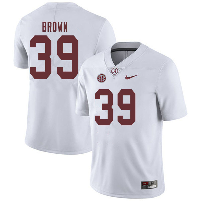 Men #39 Jahi Brown Alabama Crimson Tide College Football Jerseys Sale-White